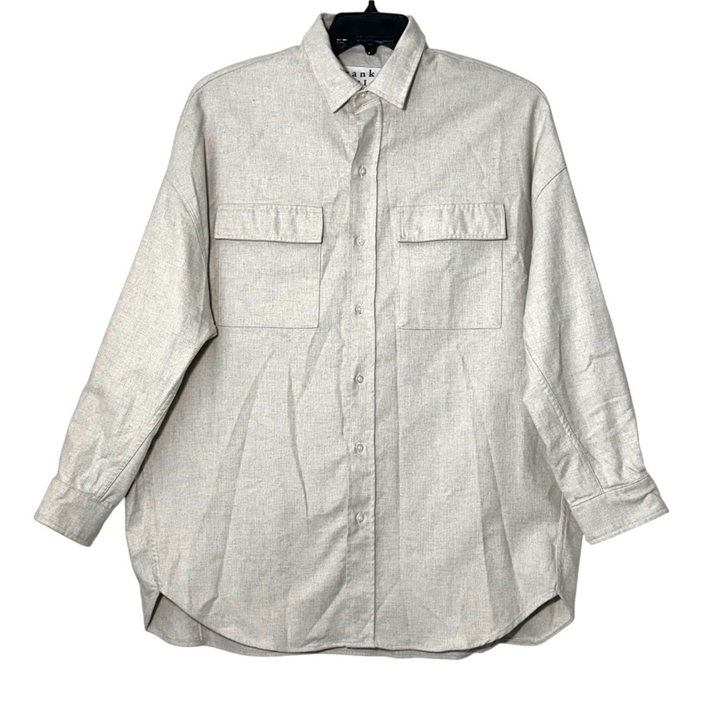 NWT Frank & Eileen Oversized McLoghlin Shirt Jacket Shacket in Natural size S - Picture 7 of 16